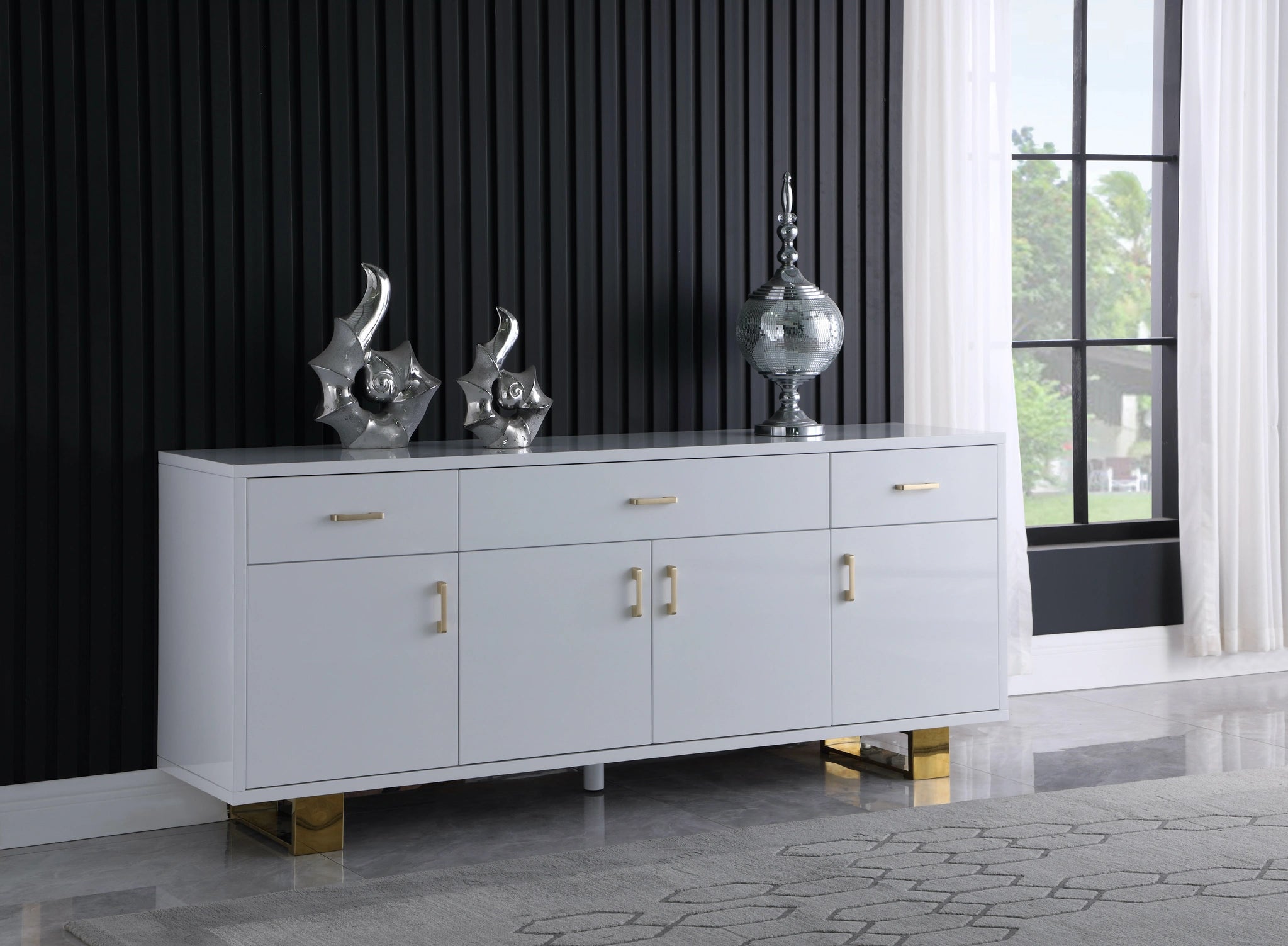 Excel White Lacquer Sideboard/Buffet