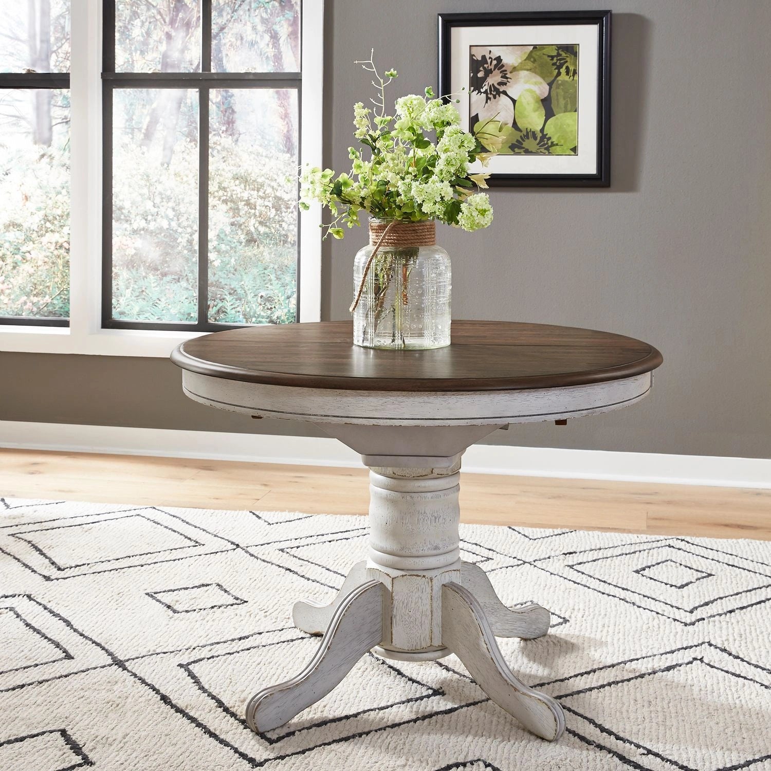 Carolina Crossing Pedestal Table Set- White image
