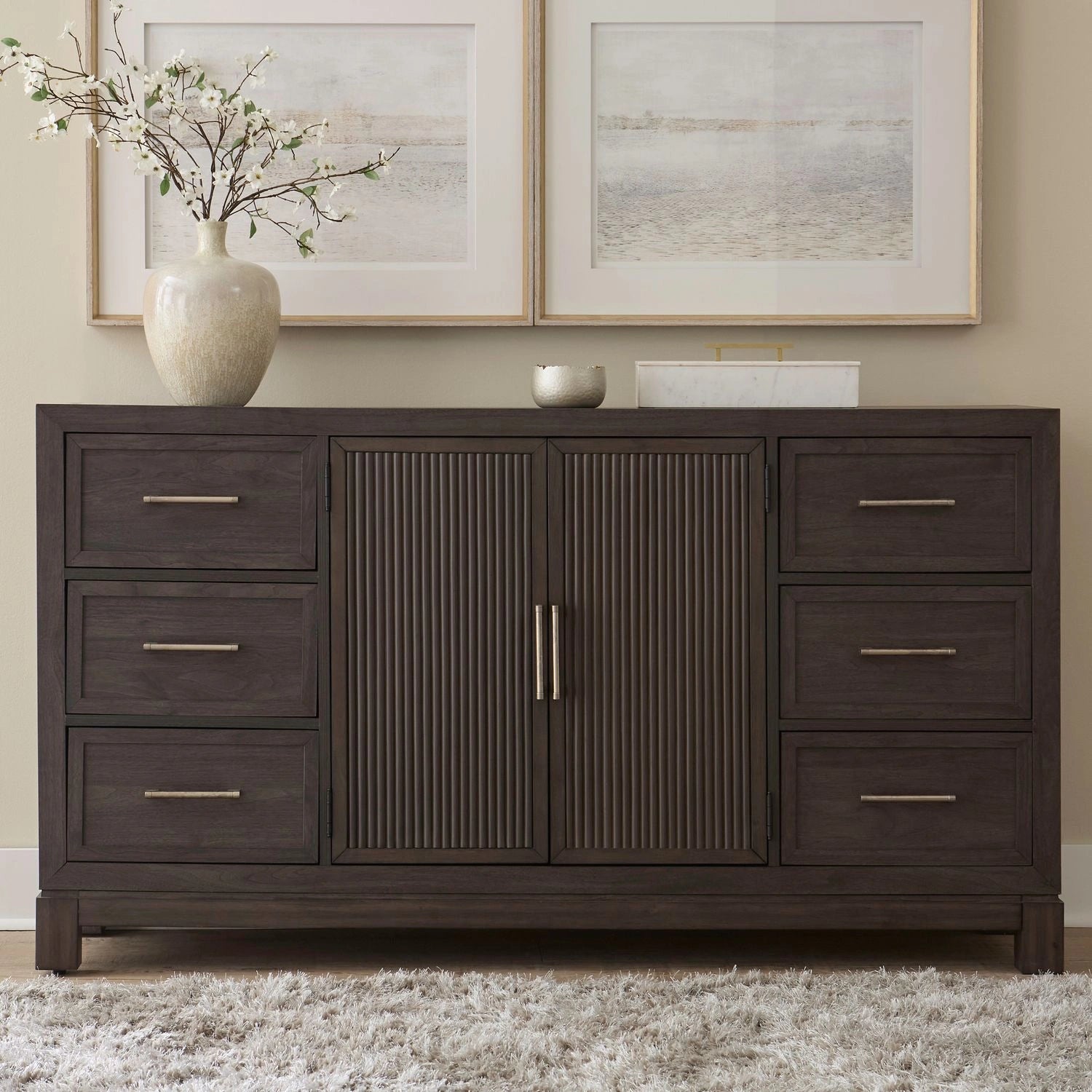 Modern Edge 2 Door 6 Drawer Dresser in Caffe image