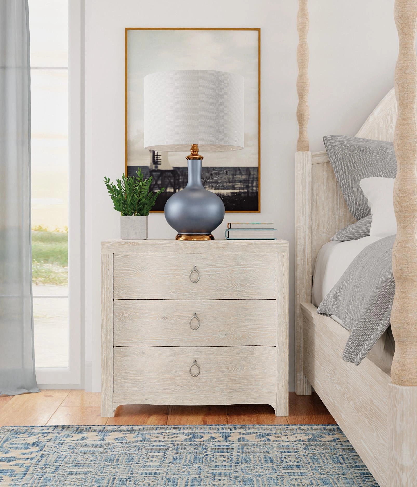 Serenity Antigua Three Drawer Nightstand - 6350-90116-80