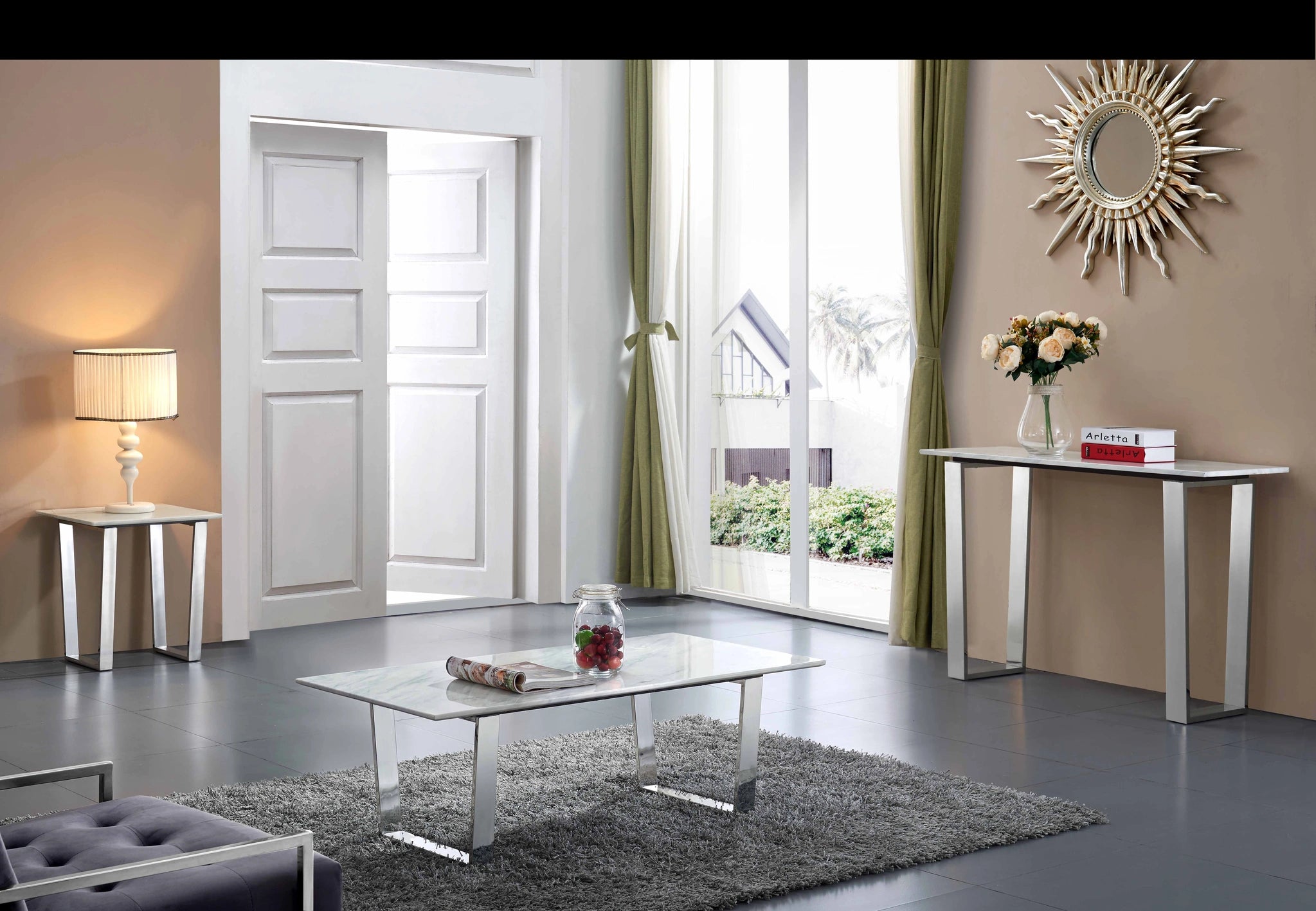 Carlton Chrome Console Table