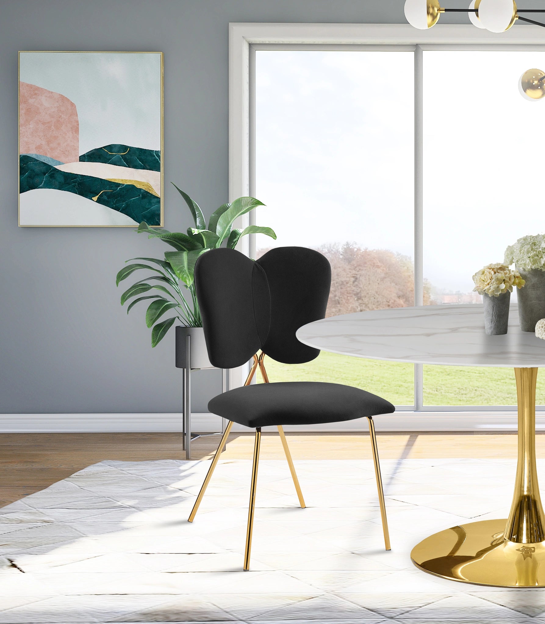 Angel Black Velvet Dining Chair