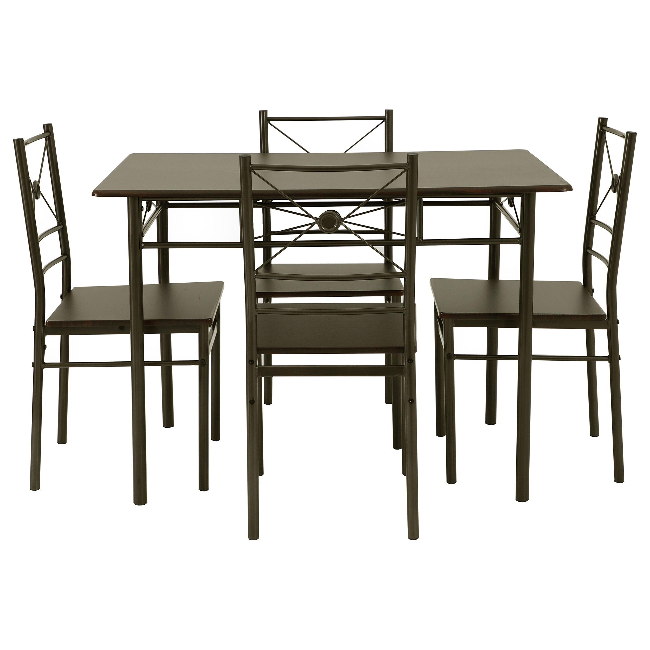 Anna 5-piece Rectangular Dining Set Dark Bronze - Luxury Home Furniture (MI)