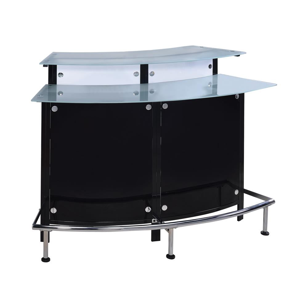 Keystone Glass Top Bar Unit Black - Luxury Home Furniture (MI)