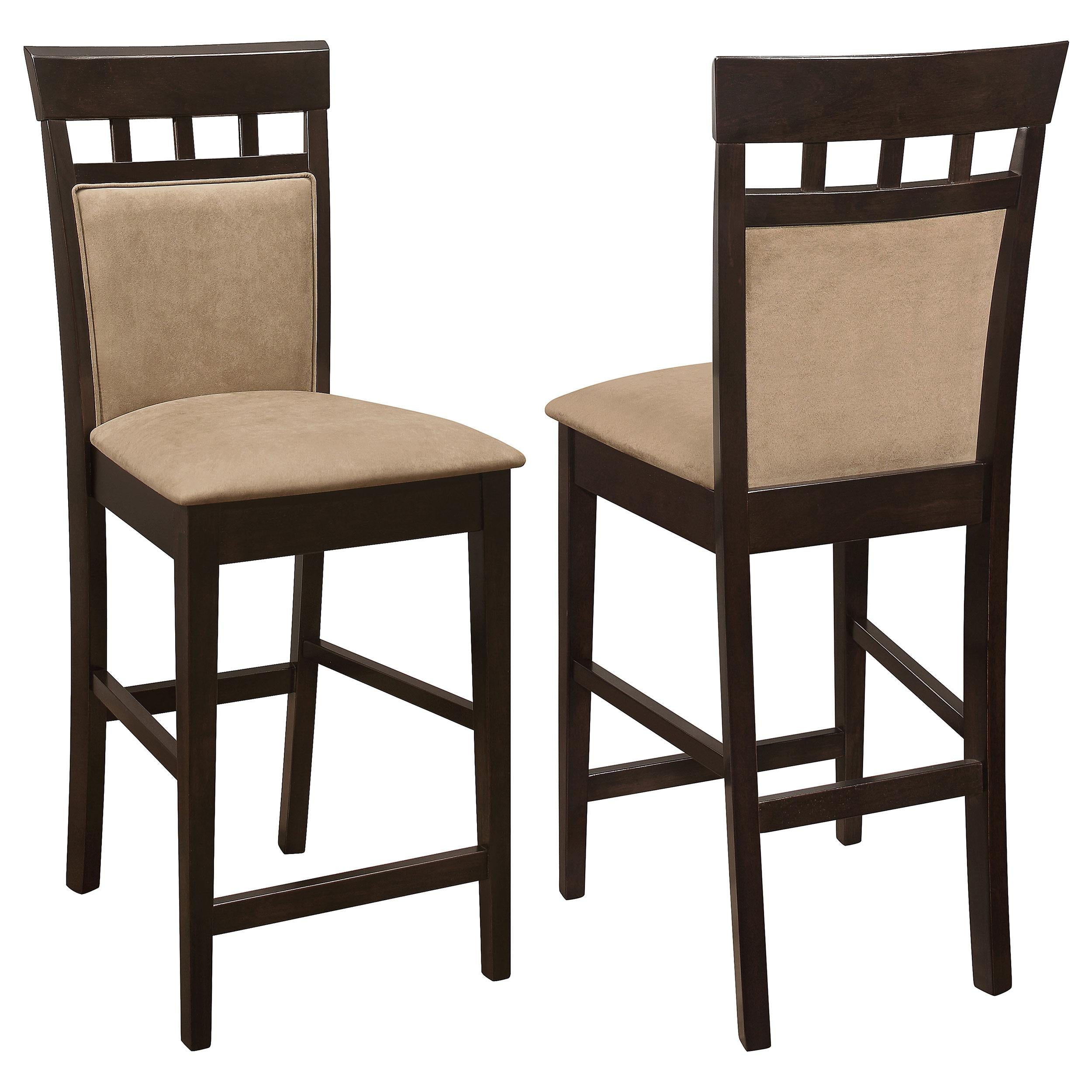 Gabriel Upholstered Counter Height Stools Cappuccino and Beige (Set of 2) - Luxury Home Furniture (MI)