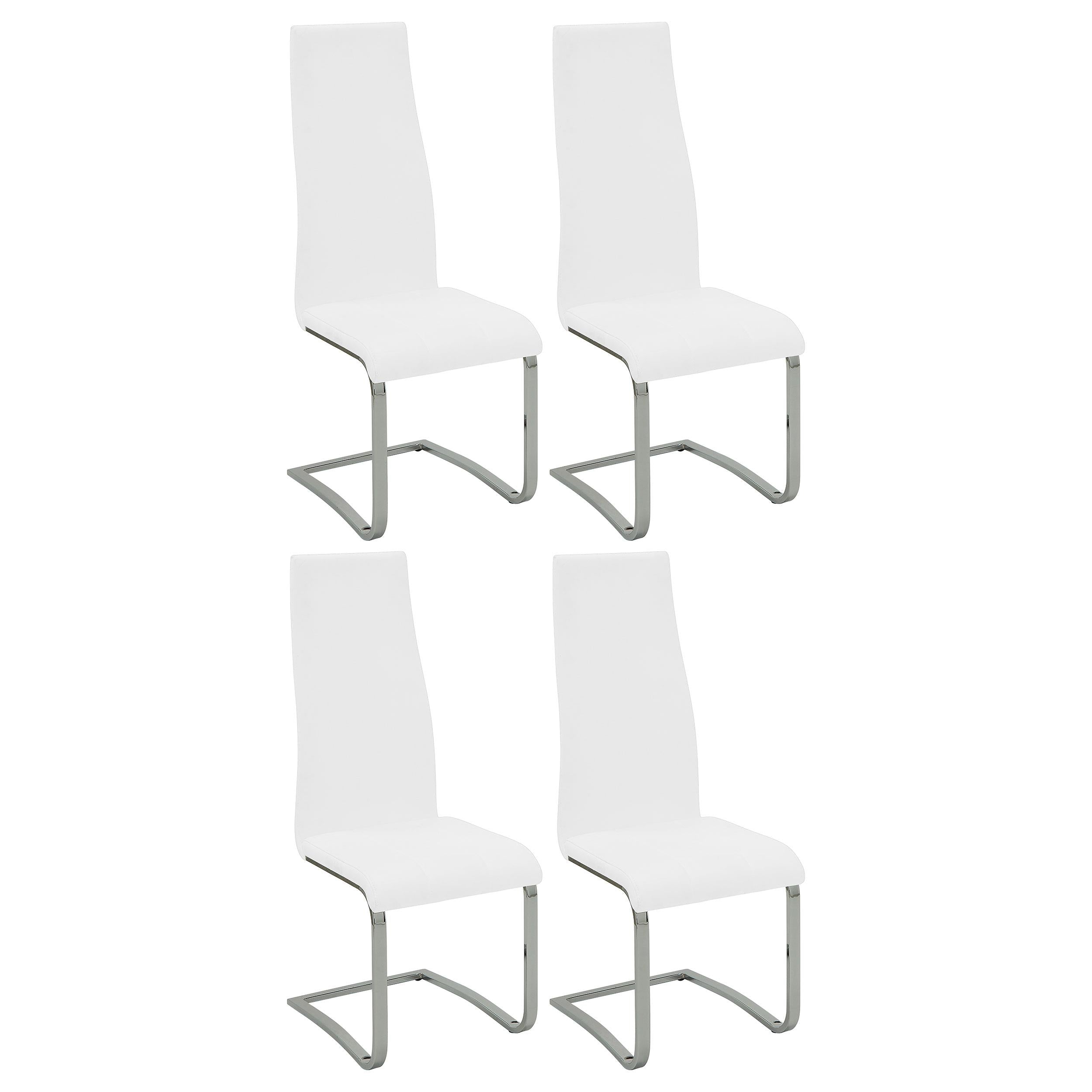 Montclair High Back Dining Chairs Black and Chrome (Set of 4) - Luxury Home Furniture (MI)