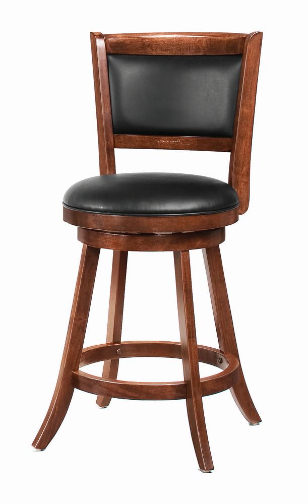 Broxton Upholstered Swivel Counter Height Stools Chestnut and Black (Set of 2) - Luxury Home Furniture (MI)