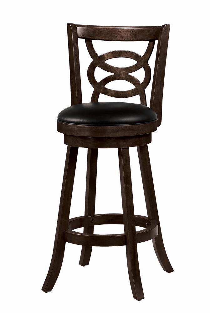Calecita Swivel Bar Stools with Upholstered Seat Cappuccino (Set of 2) - Luxury Home Furniture (MI)