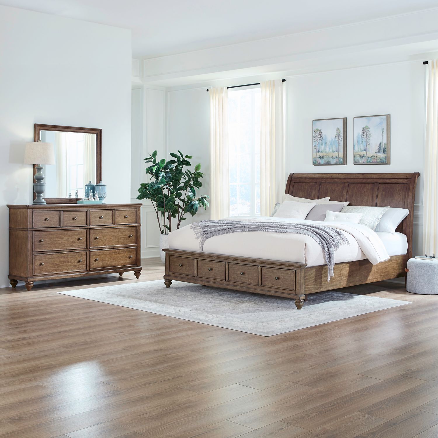 Twin Lakes King Storage Bed, Dresser & Mirror image
