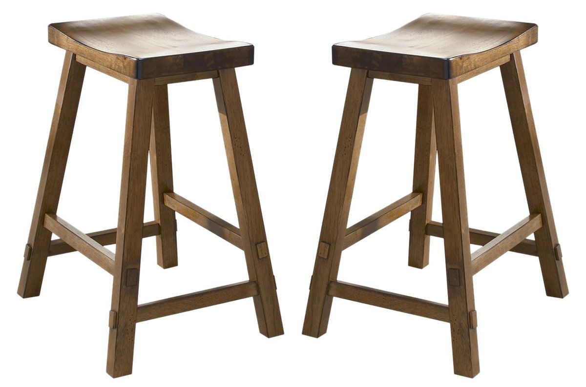 Liberty Furniture Creations II 24 Inch Sawhorse Barstool in Tobacco Finish (Set of 2) image