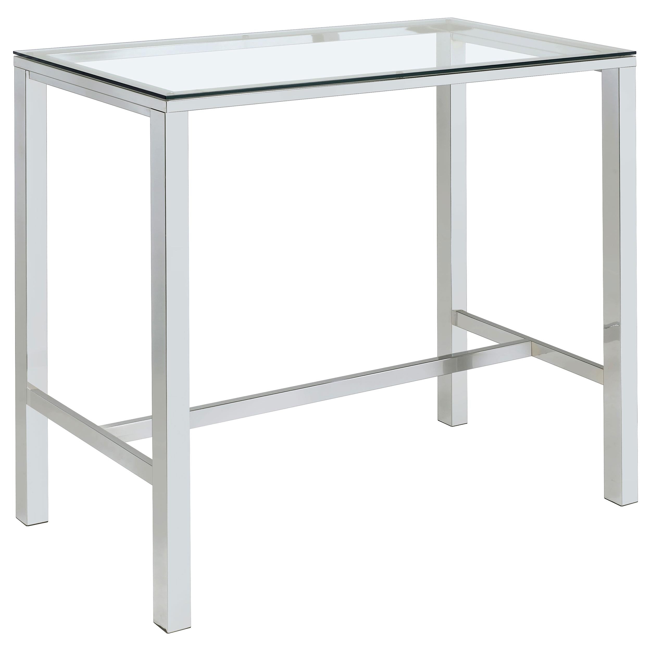 Tolbert Bar Table with Glass Top Chrome - Luxury Home Furniture (MI)