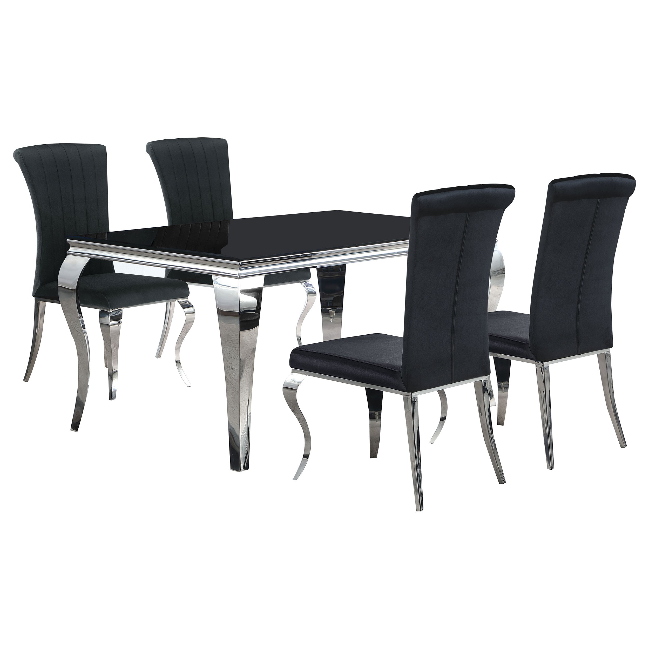Carone 5 Pc Dining Sets Black - Luxury Home Furniture (MI)
