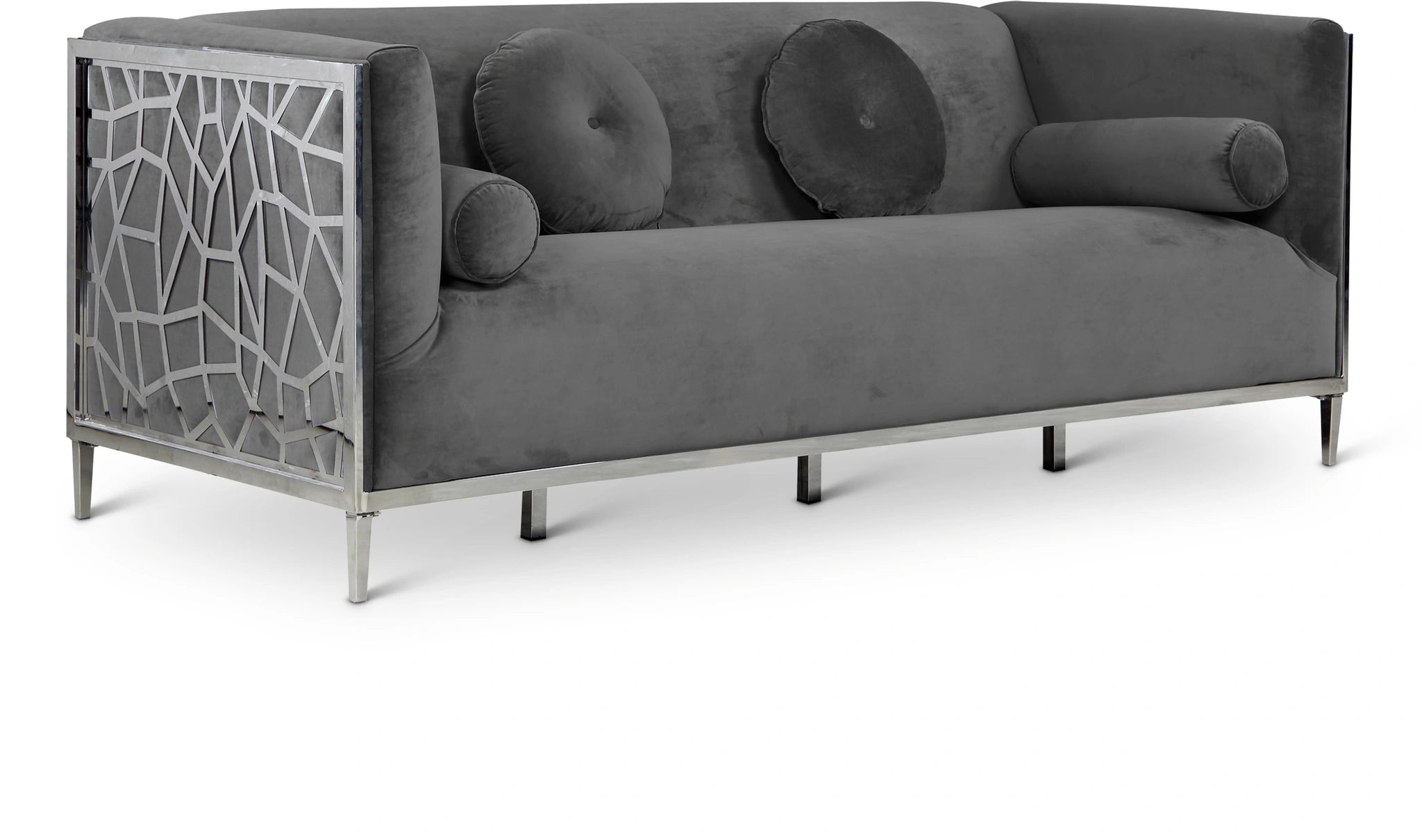 Opal Grey Velvet Sofa