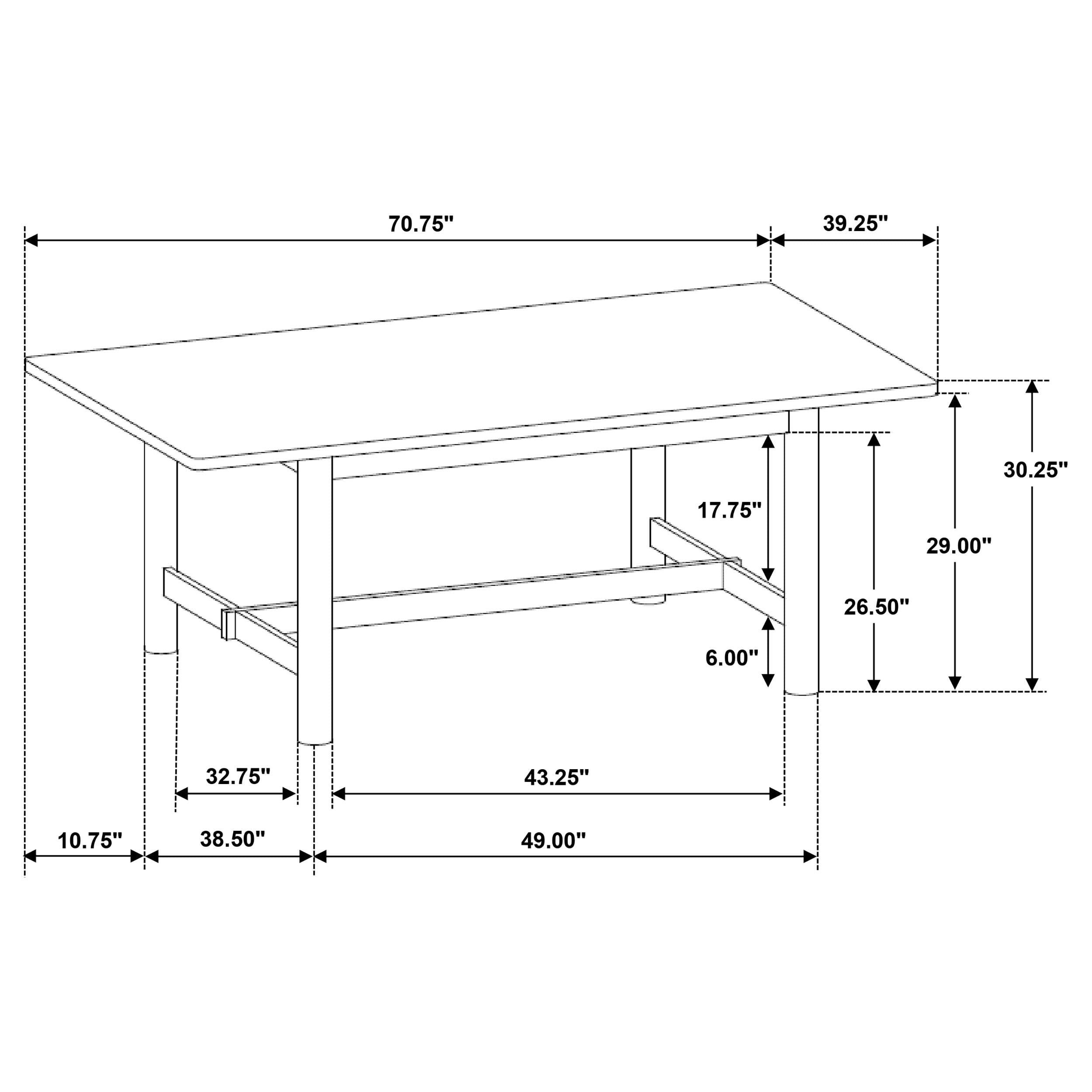 Crestmore 71-inch Rectangular Wood Dining Table Walnut - Luxury Home Furniture (MI)