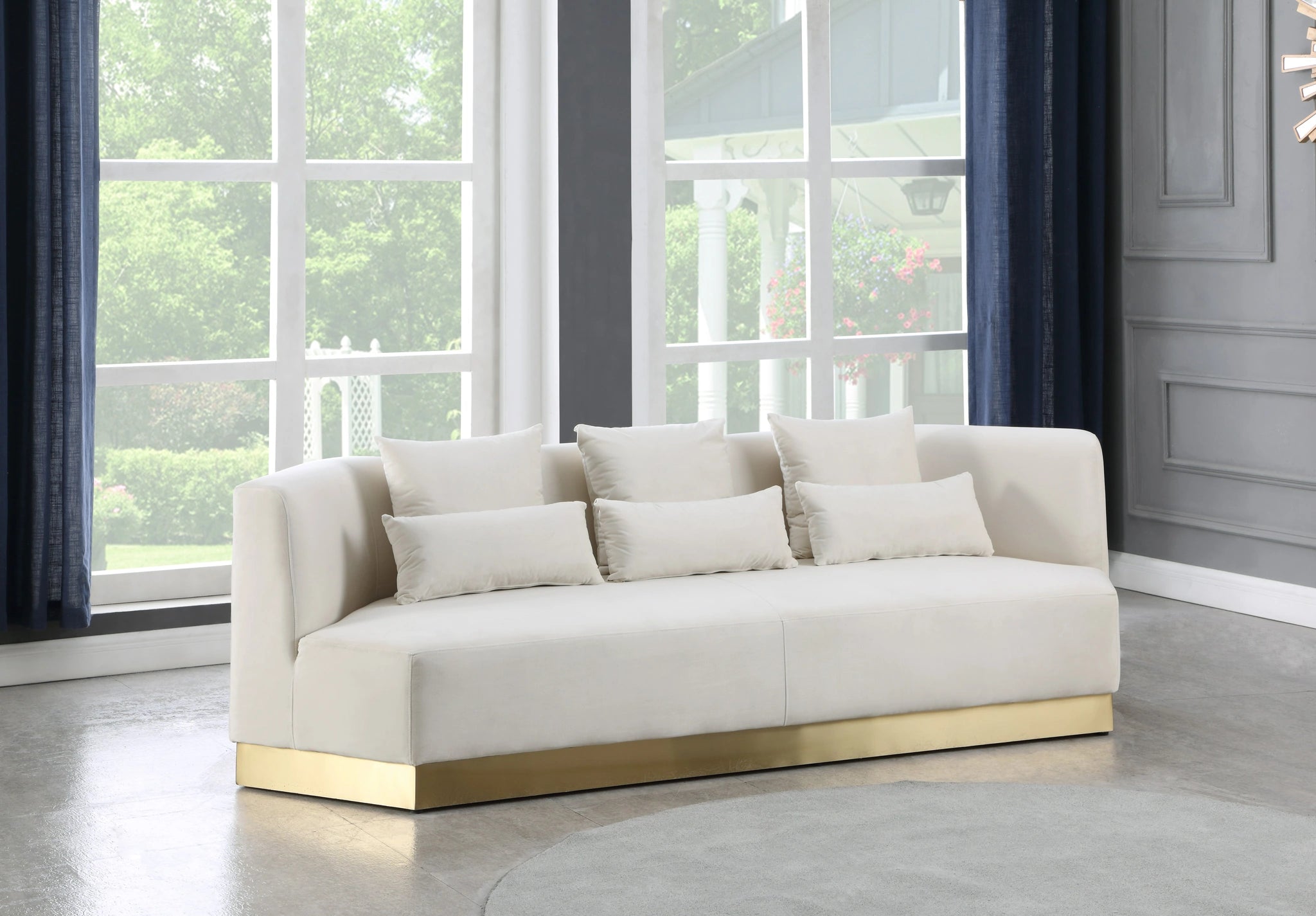 Marquis Cream Velvet Sofa