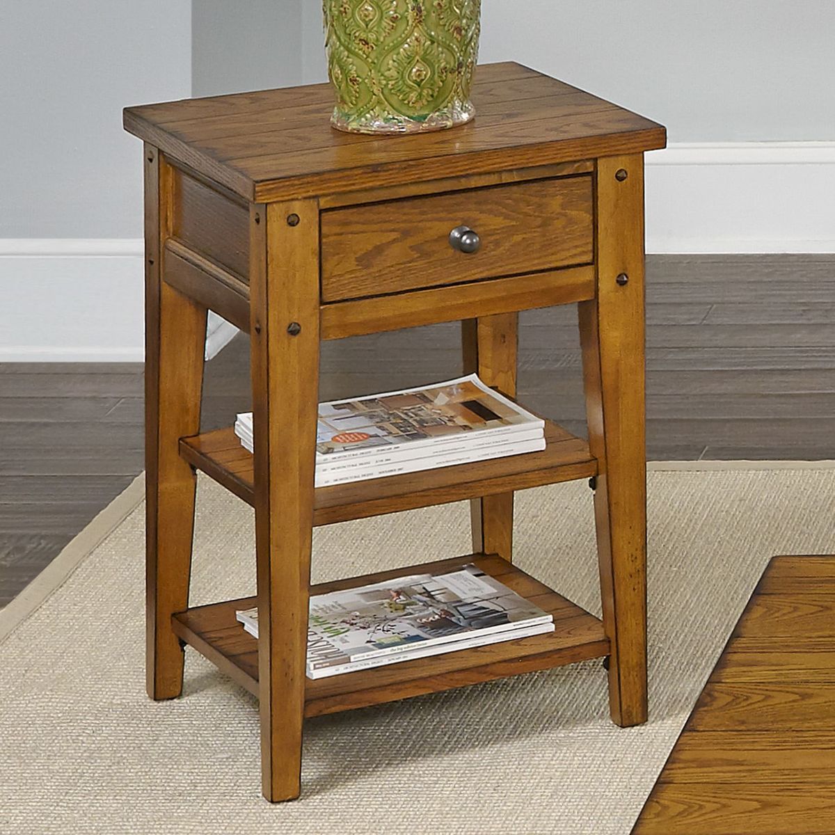Liberty Furniture Lake House Chair Side Table in Oak - Luxury Home Furniture (MI)