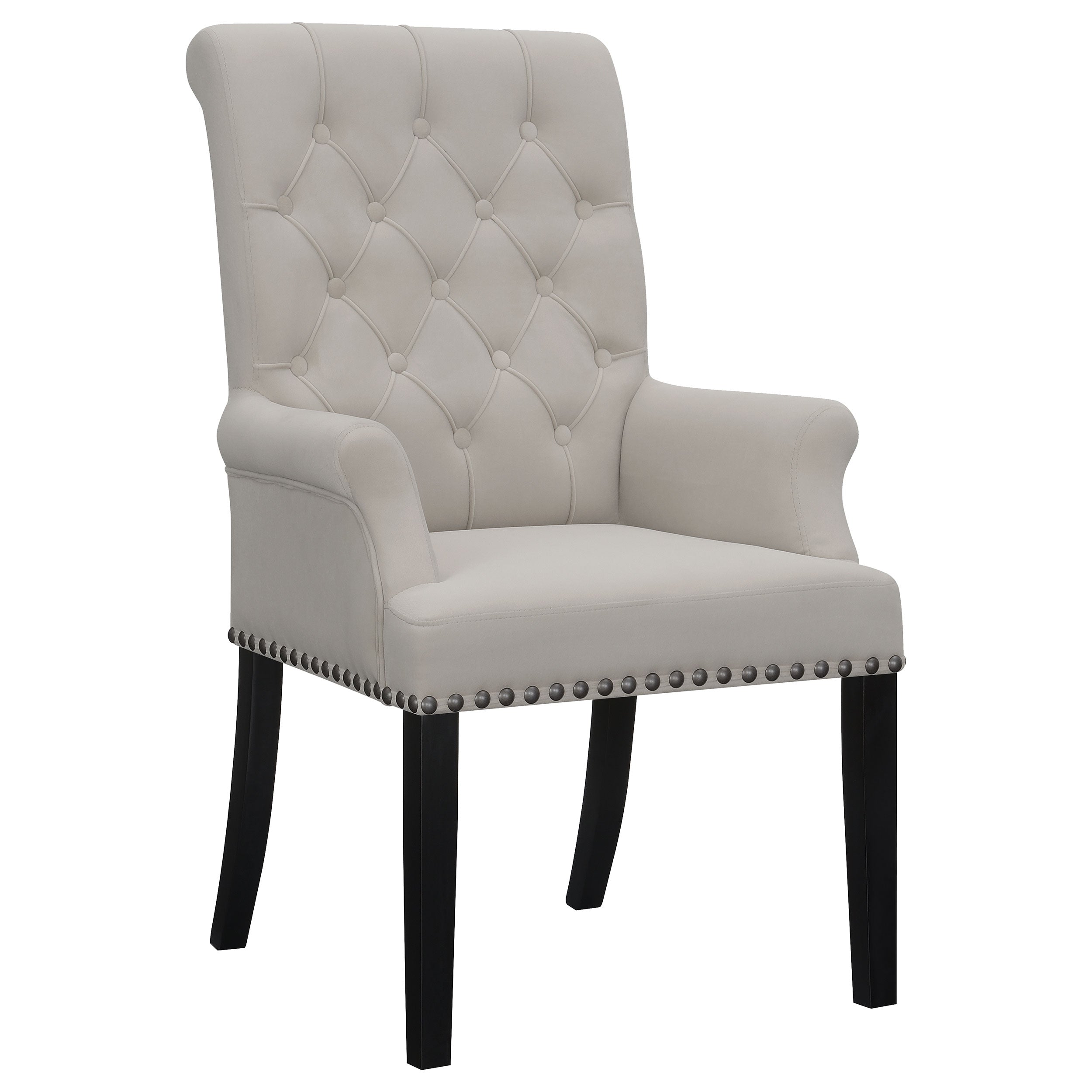 Alana Upholstered Tufted Arm Chair with Nailhead Trim - Luxury Home Furniture (MI)