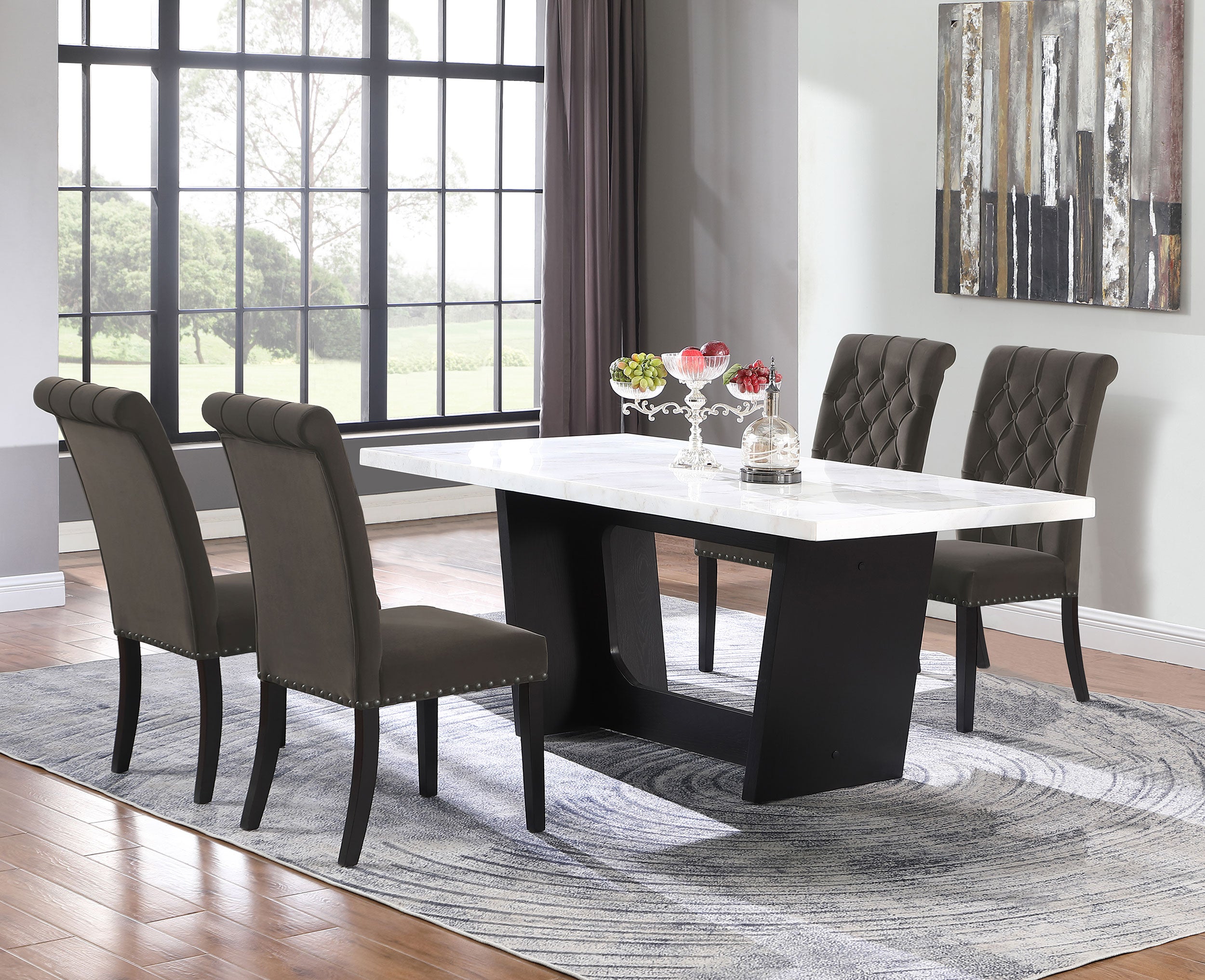 Sherry Rectangular Marble Top Dining Table set - Luxury Home Furniture (MI)