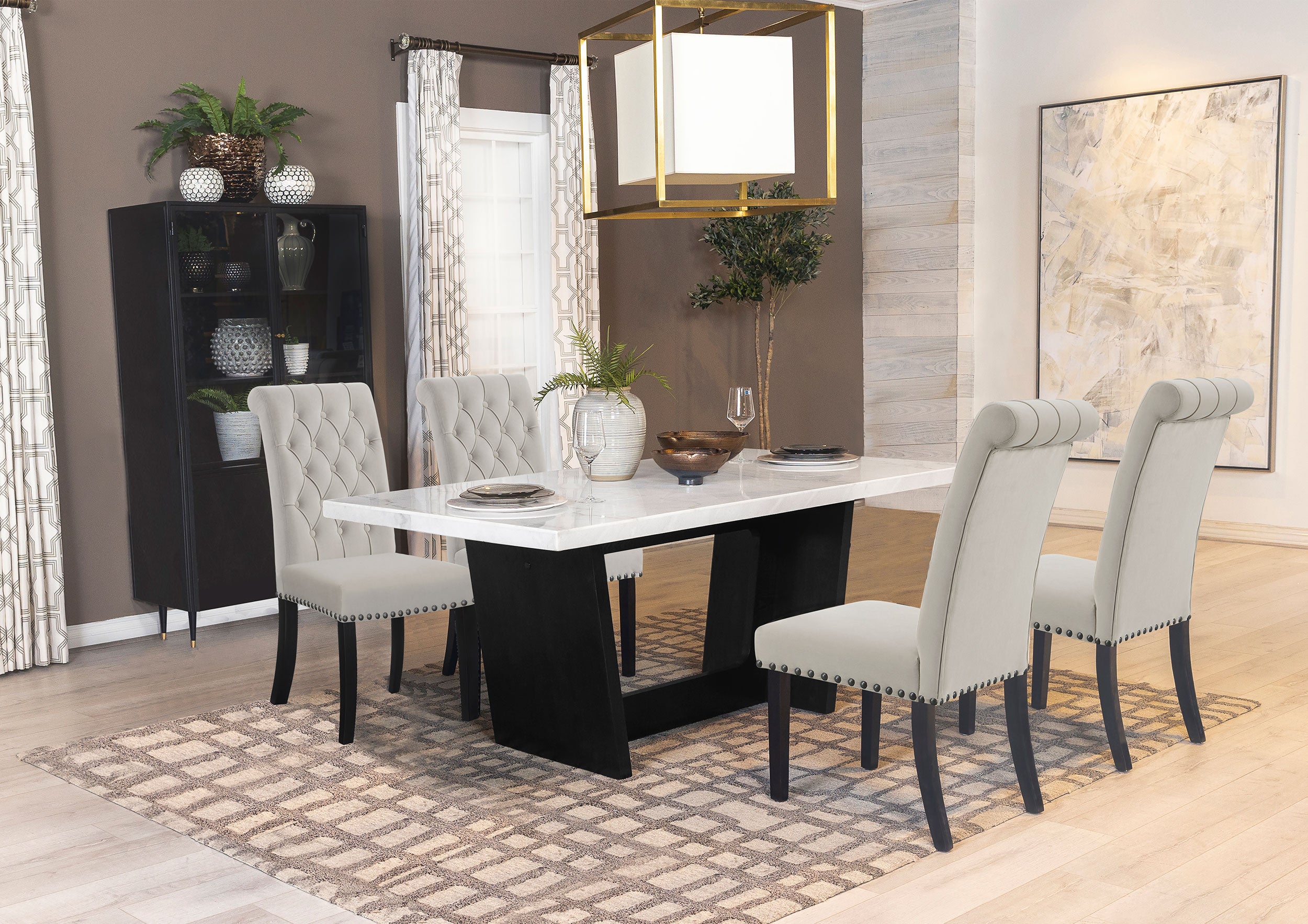 Sherry Rectangular Marble Top Dining Table set - Luxury Home Furniture (MI)