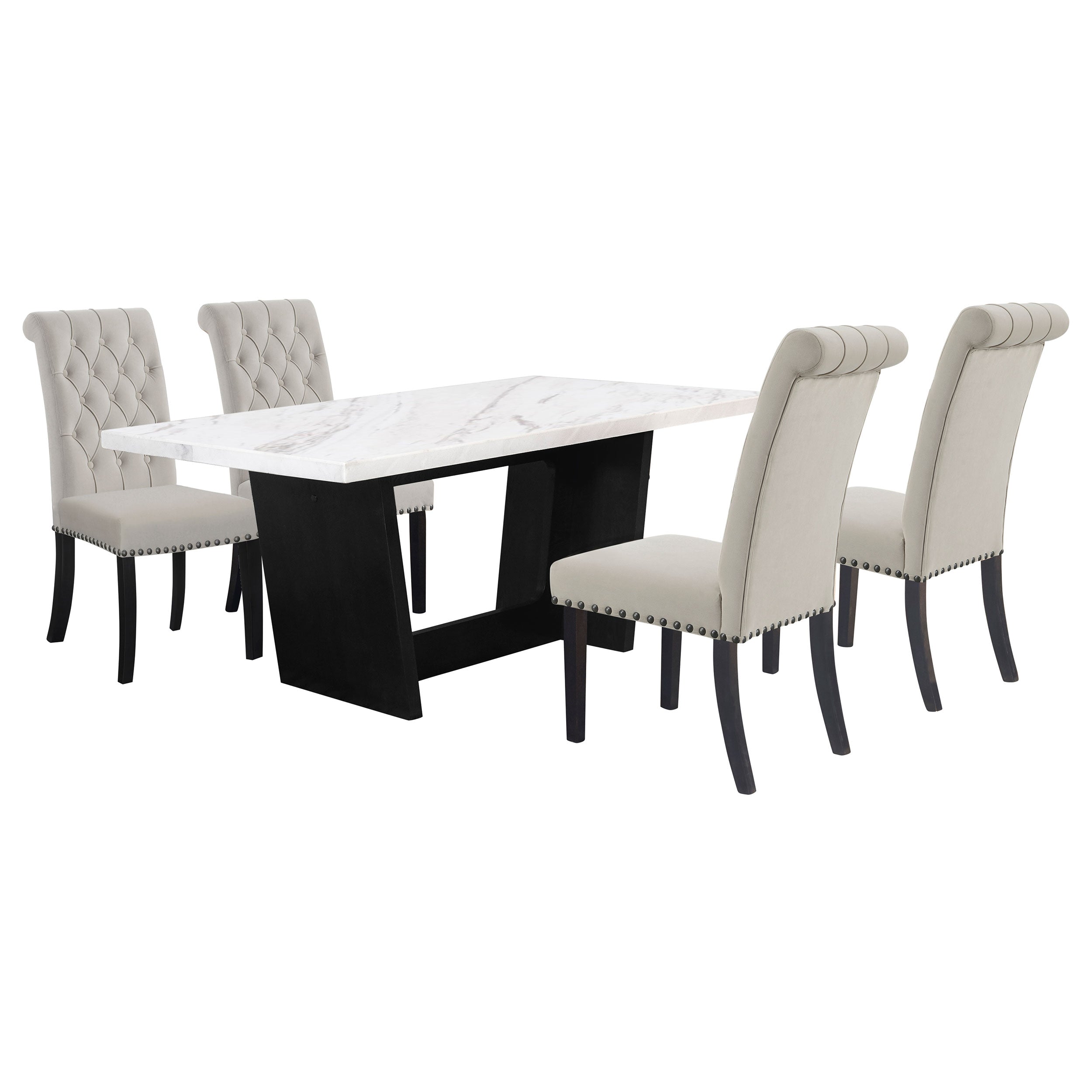 Sherry Rectangular Marble Top Dining Table set - Luxury Home Furniture (MI)