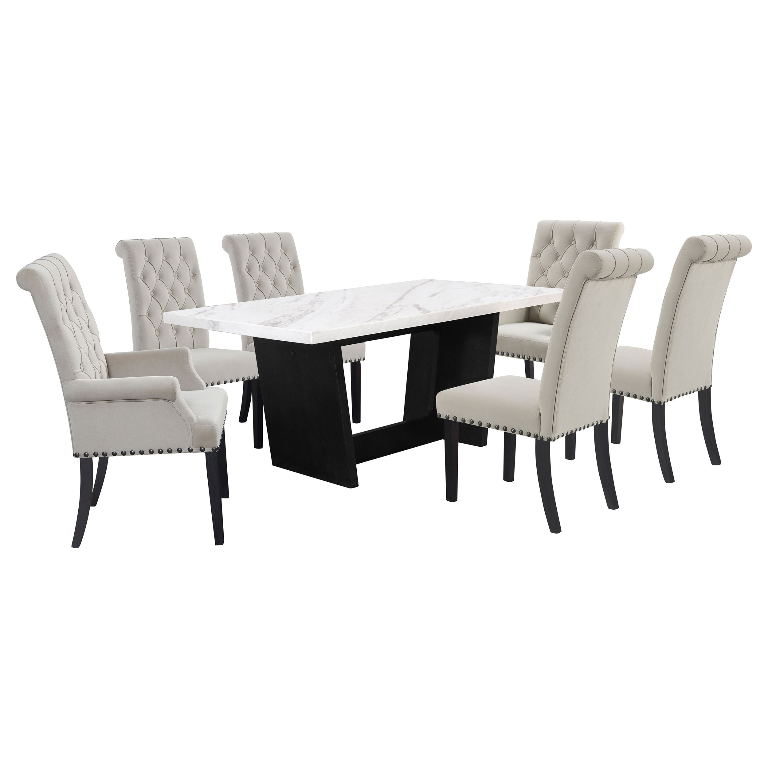 Sherry Rectangular Marble Top Dining Table set - Luxury Home Furniture (MI)
