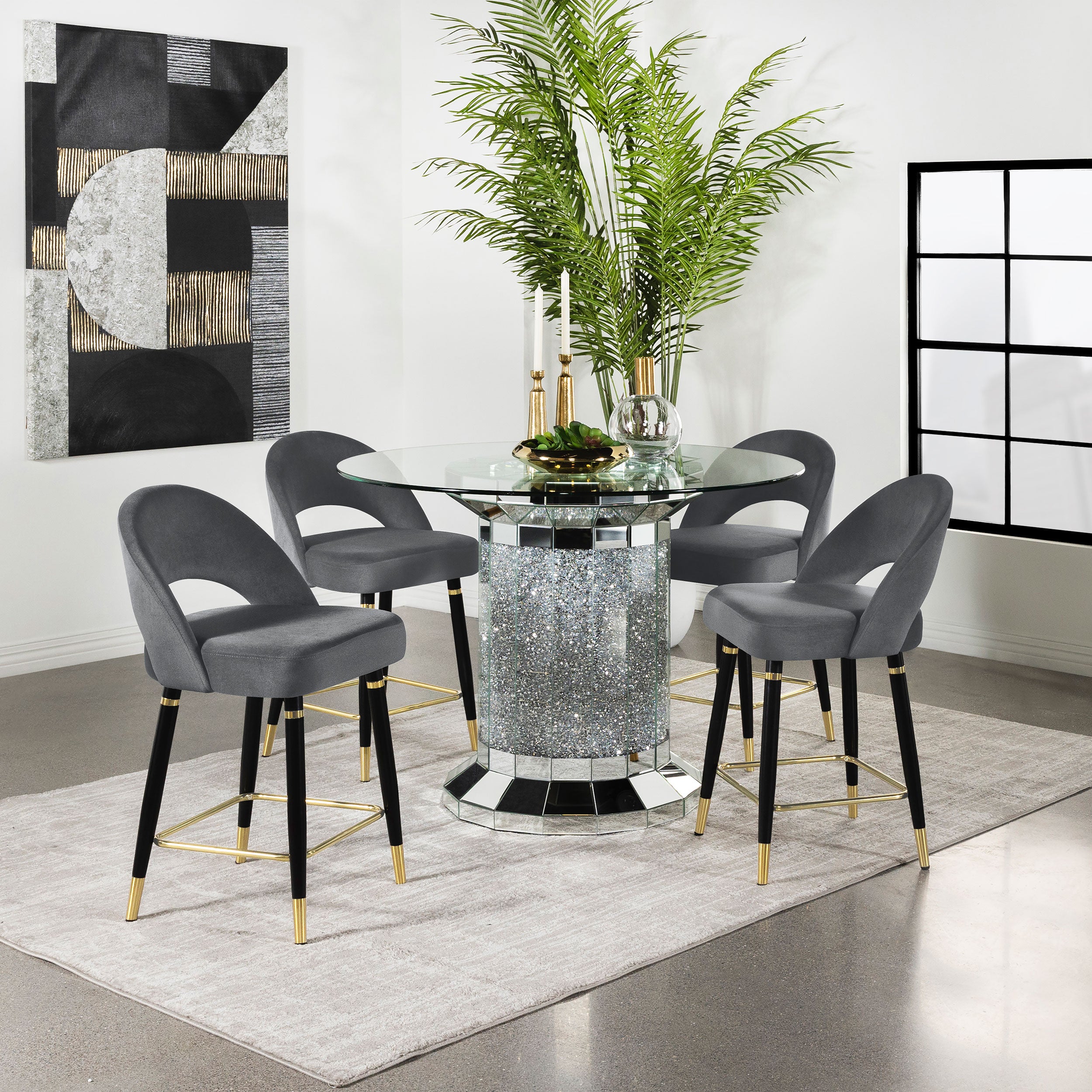 Ellie 5 Pc Counter Height Dining Sets Gray