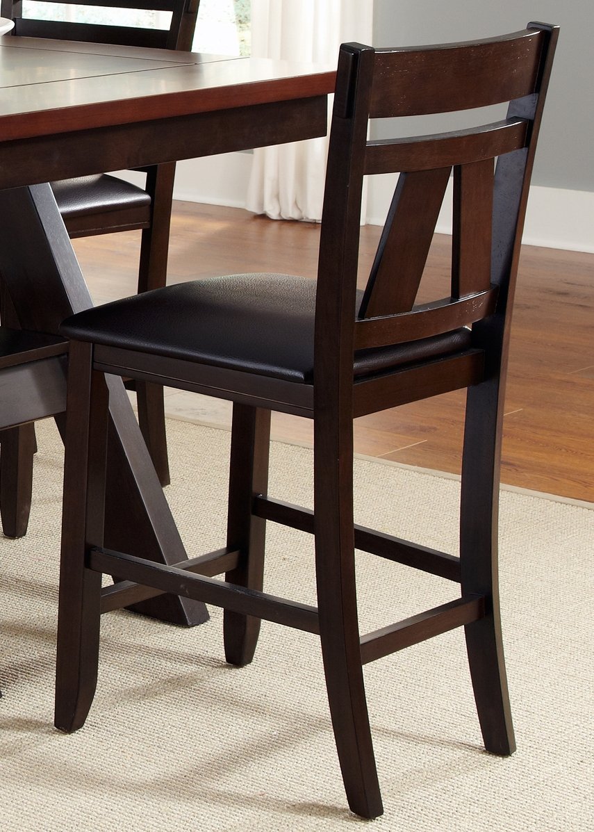 Liberty Furniture Lawson Splat Back Counter Chair (Set of 2) in Light/Dark Expresso - Luxury Home Furniture (MI)