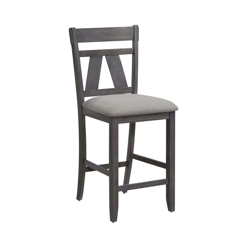 Liberty Furniture Lawson Splat Back Counter Chair (Set of 2) in Weathered Gray image