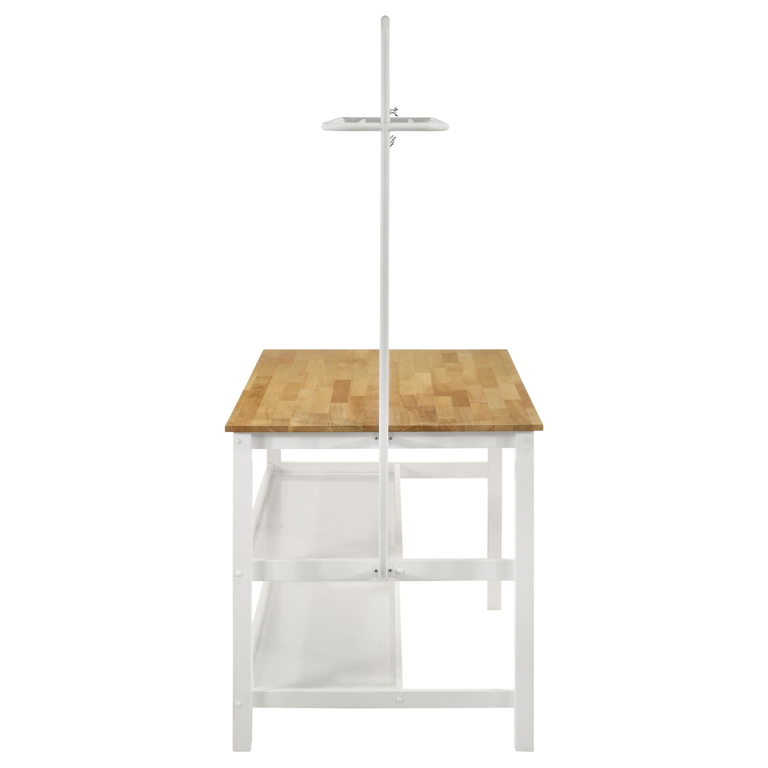 Edgeworth 3-piece Kitchen Island Counter Table Set White - Luxury Home Furniture (MI)