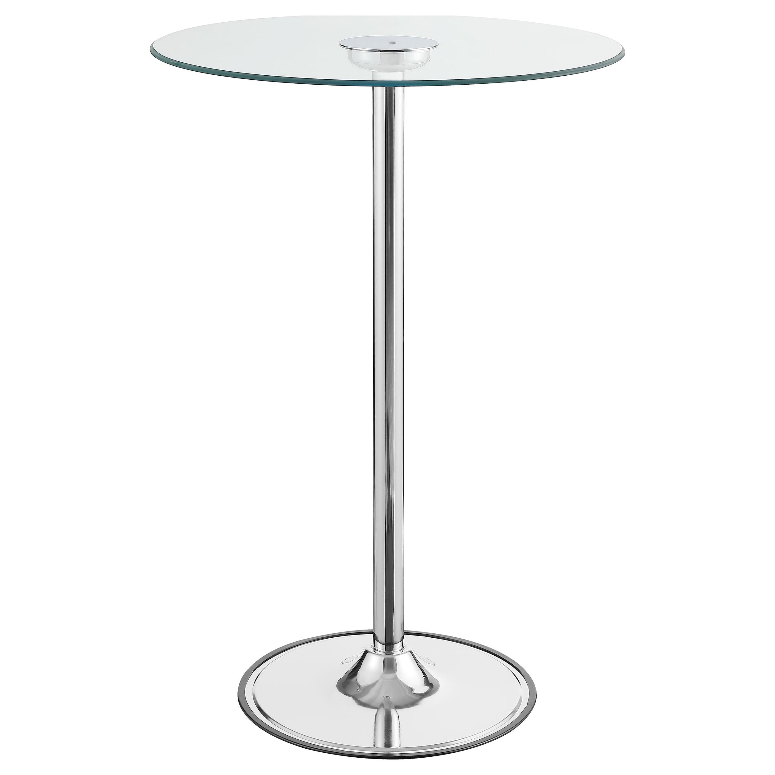 Thea LED Bar Table Chrome and Clear - Luxury Home Furniture (MI)