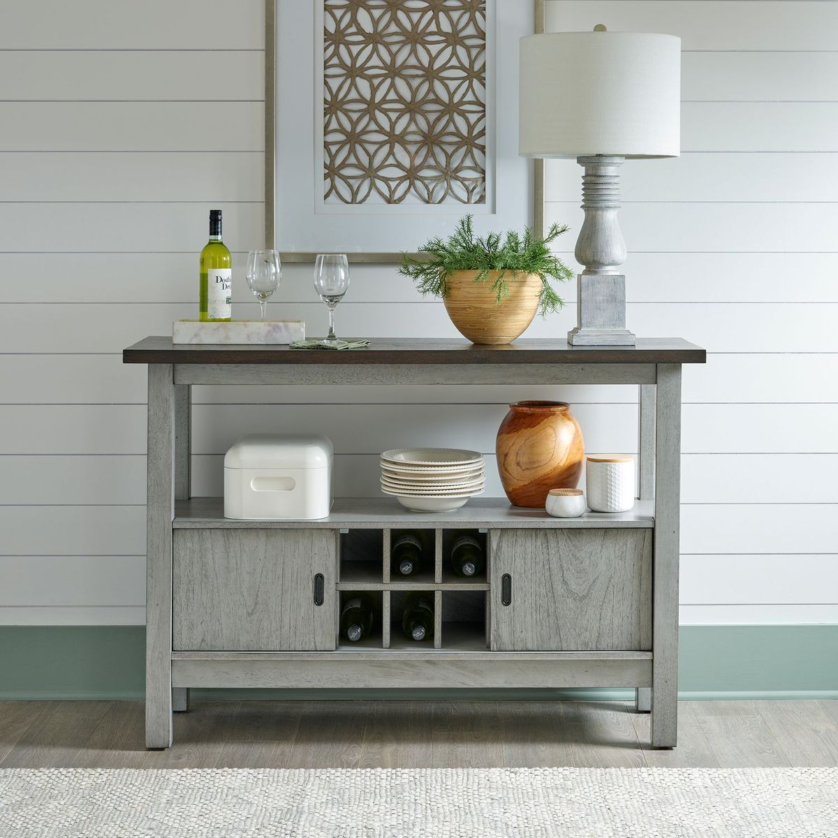 Liberty Furniture Newport Server in Smokey Grey - Luxury Home Furniture (MI)