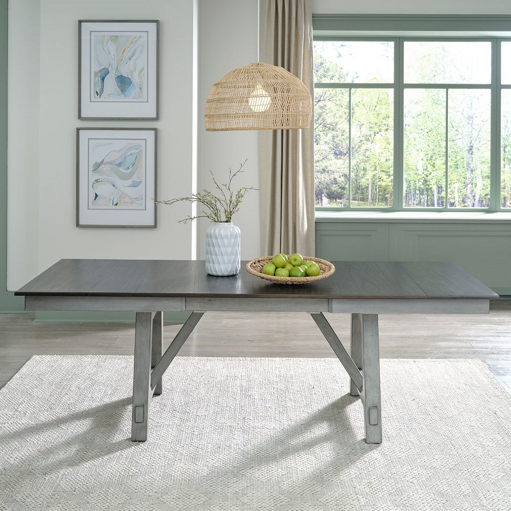 Liberty Furniture Newport Trestle Table in Smokey Grey - Luxury Home Furniture (MI)