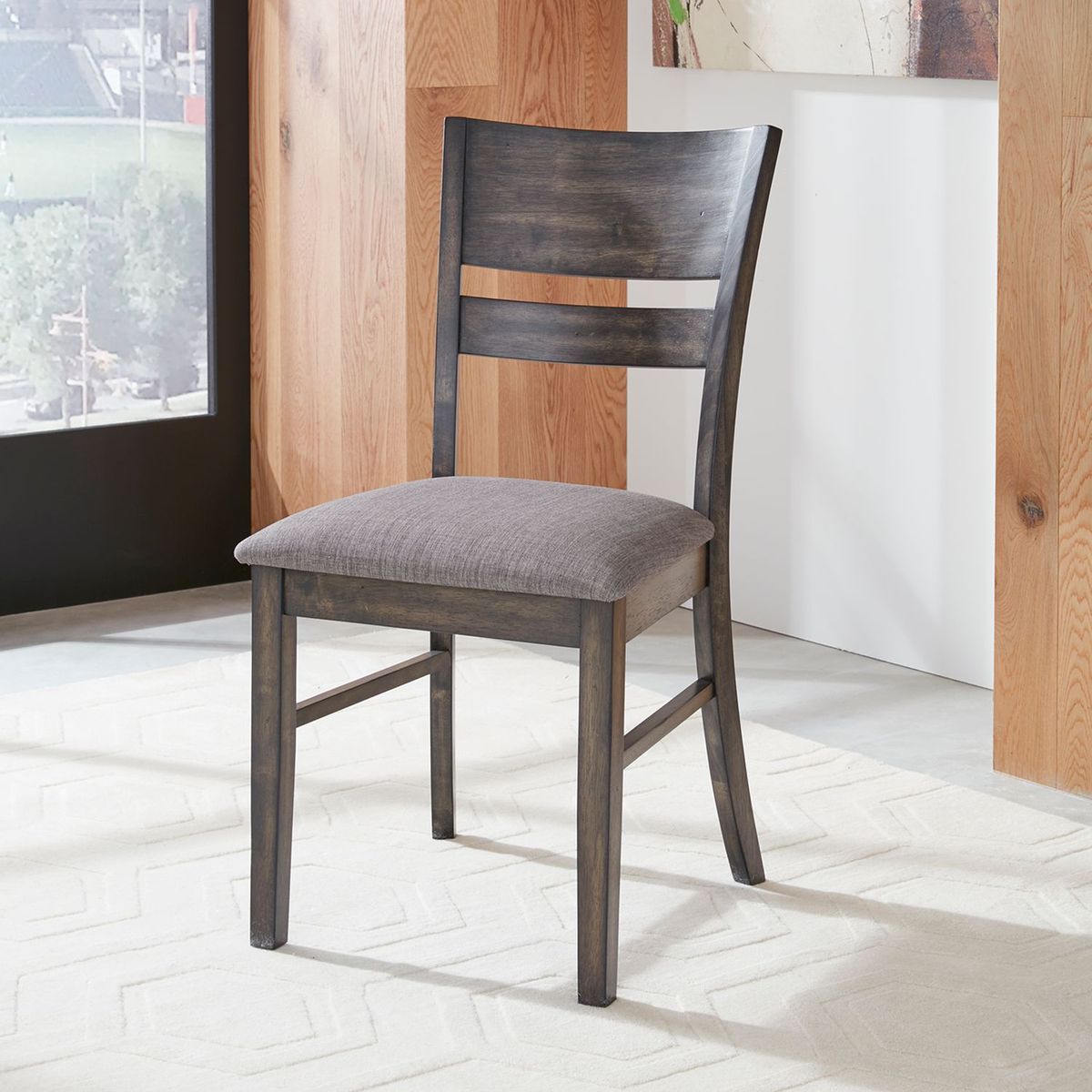 Liberty Furniture Anglewood Slat Back Upholstered Side Chair in Dark Umber Brown (Set of 2) - Luxury Home Furniture (MI)