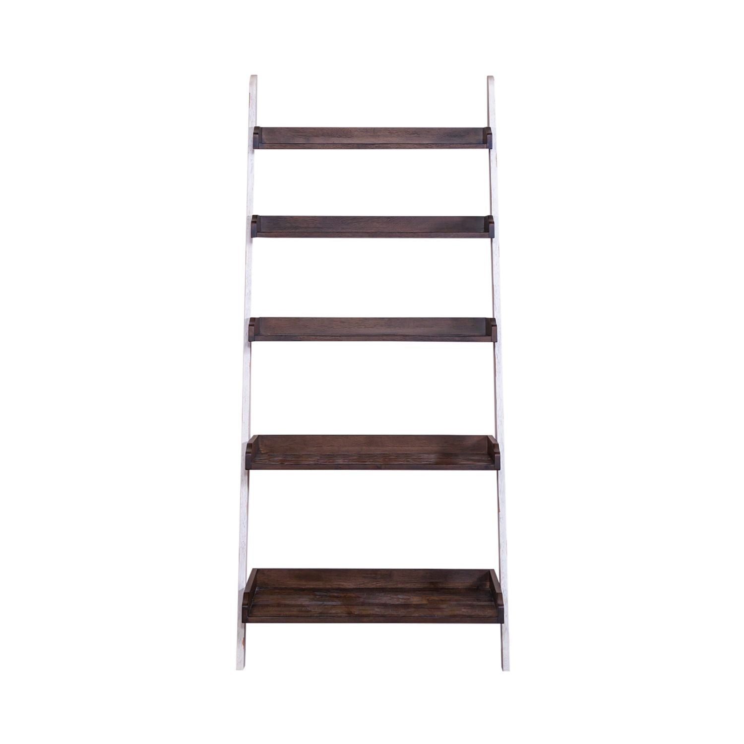 Farmhouse Leaning Bookcase in White/Oak image