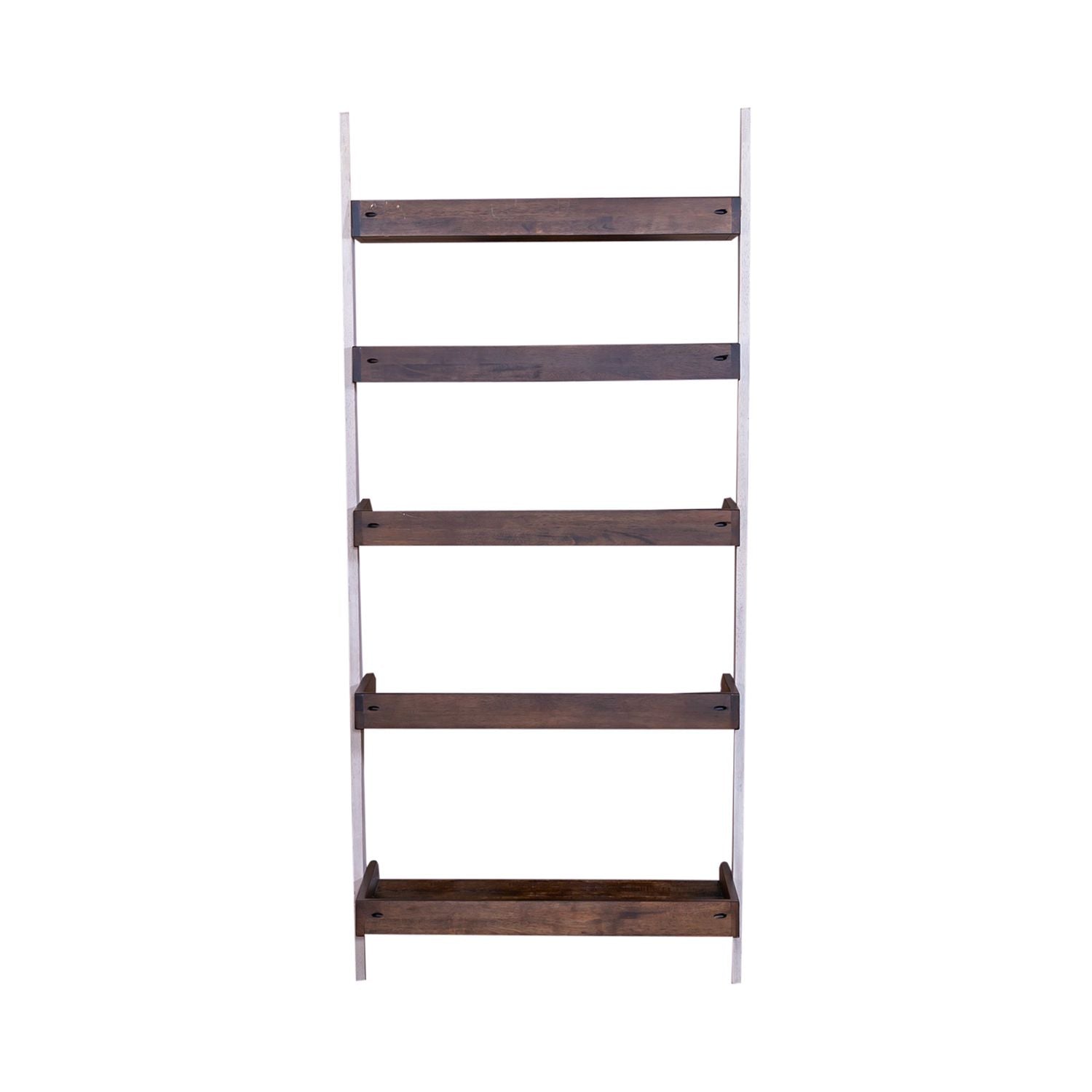 Farmhouse Leaning Bookcase in White/Oak image