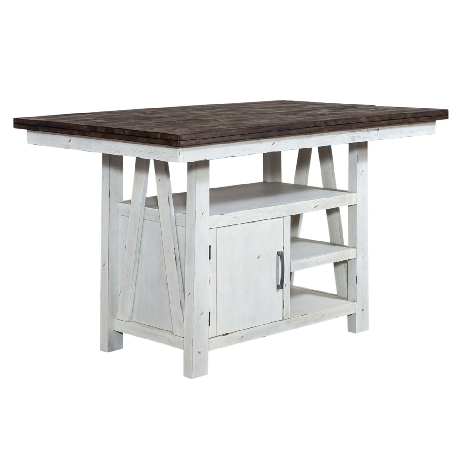Farmhouse Gathering Table in White/Oak - Luxury Home Furniture (MI)