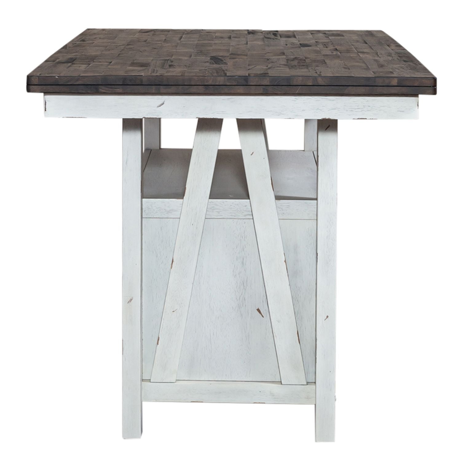 Farmhouse Gathering Table in White/Oak - Luxury Home Furniture (MI)
