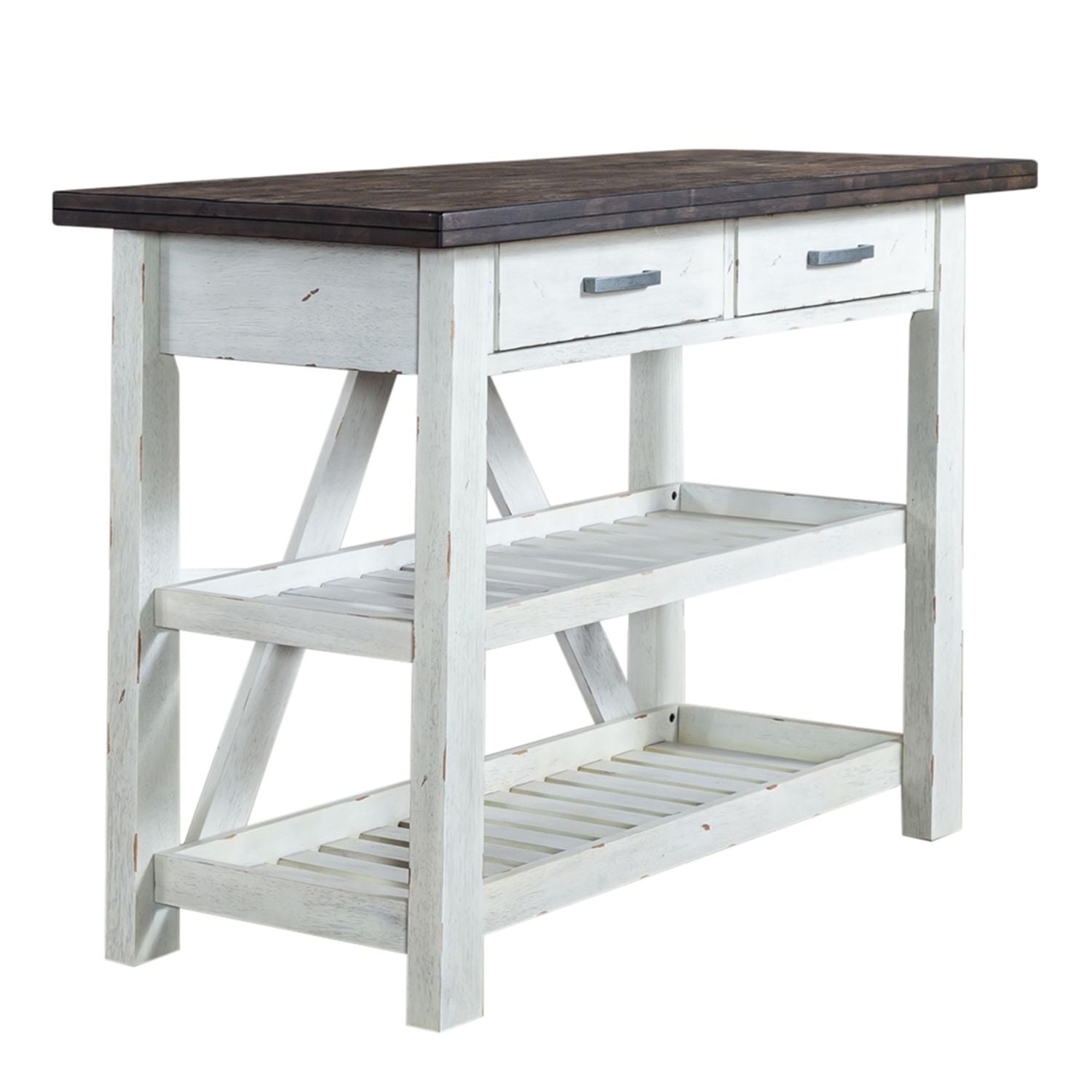 Farmhouse Server in White/Oak - Luxury Home Furniture (MI)