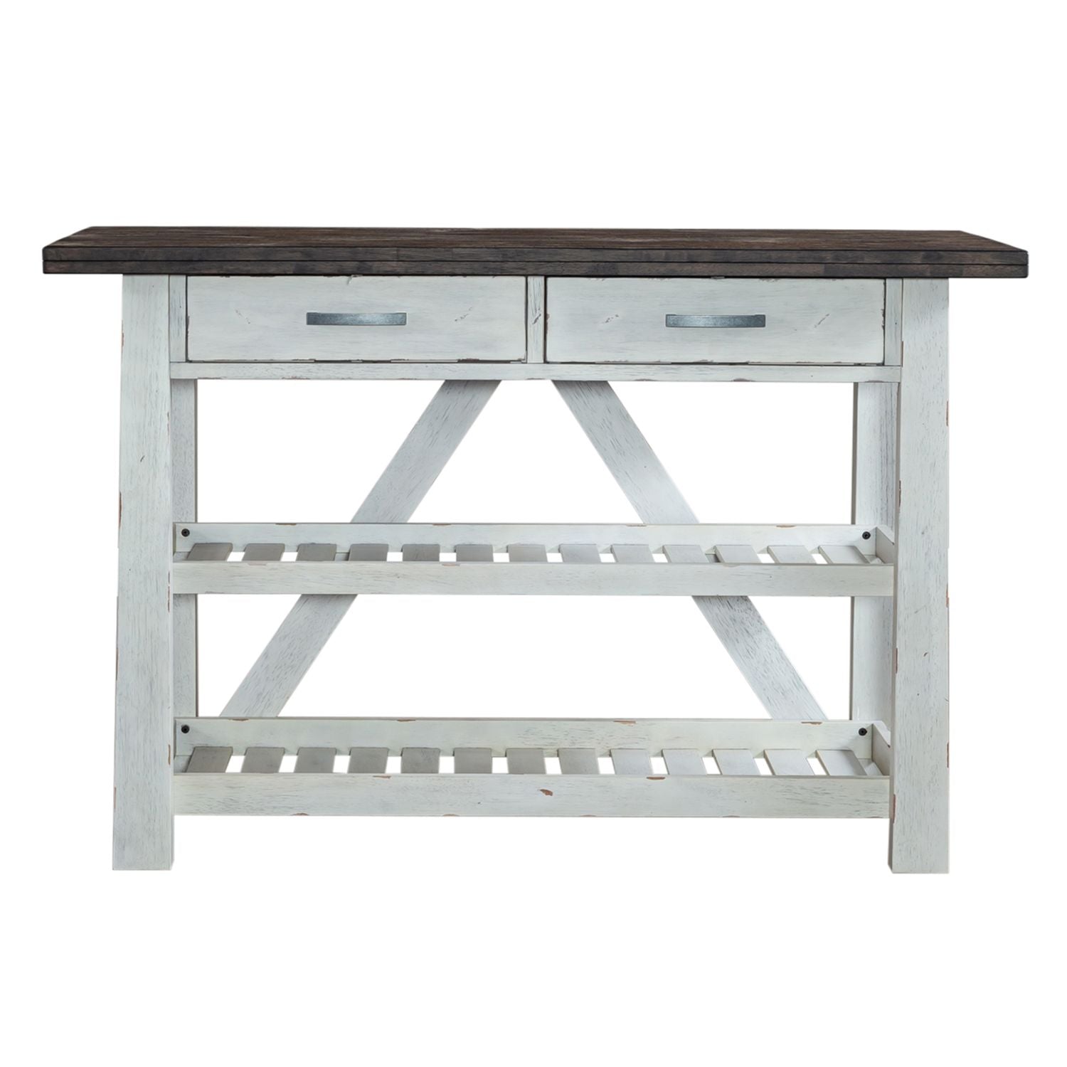 Farmhouse Server in White/Oak - Luxury Home Furniture (MI)
