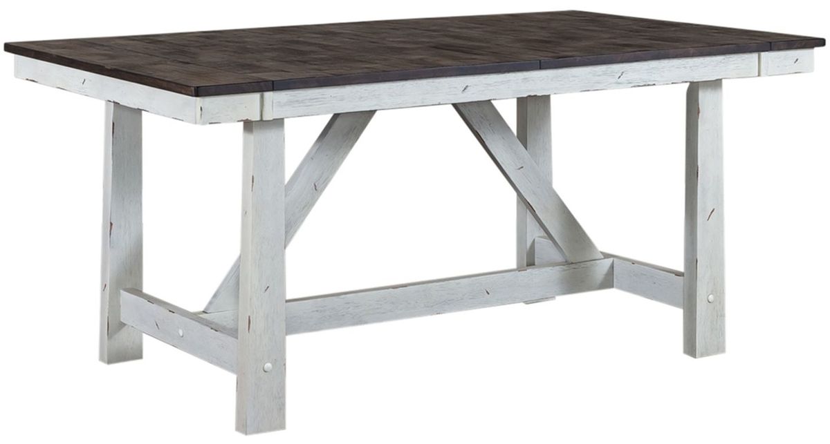 Liberty Furniture Farmhouse Trestle Table in White - Luxury Home Furniture (MI)