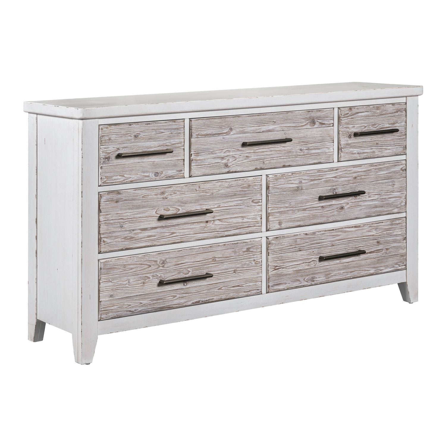 Backroads Dresser in Weathered White/Parchment Brown - Luxury Home Furniture (MI)
