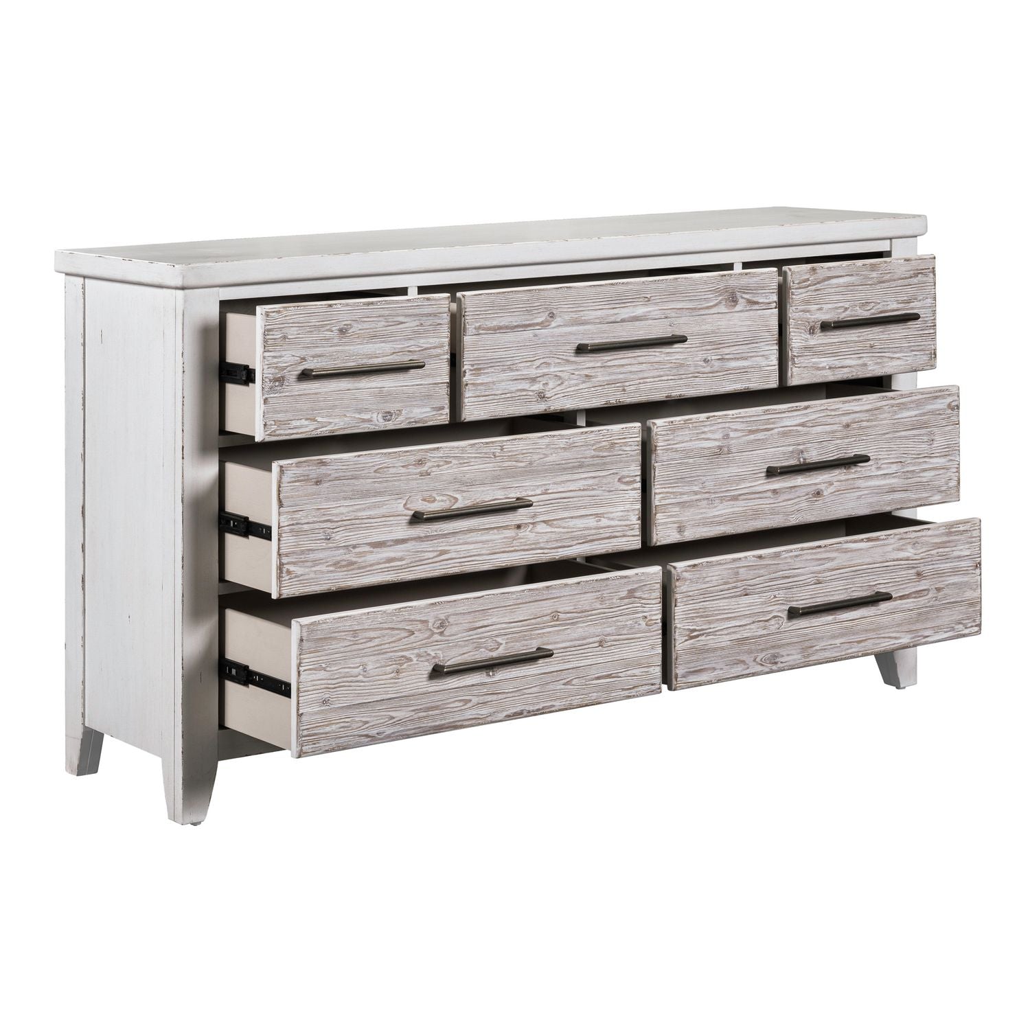 Backroads Dresser in Weathered White/Parchment Brown - Luxury Home Furniture (MI)