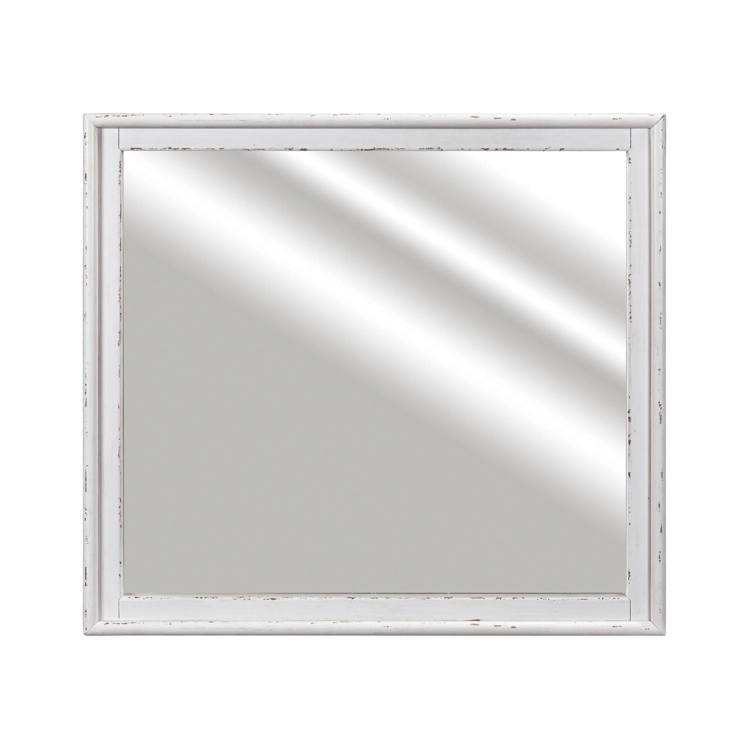 Backroads Landscape Mirror in Weathered White/Parchment Brown - Luxury Home Furniture (MI)