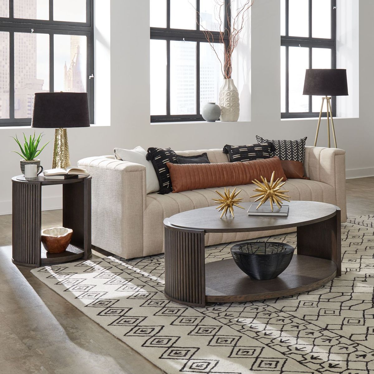 Liberty Furniture City View Round End Table in Coffee Bean