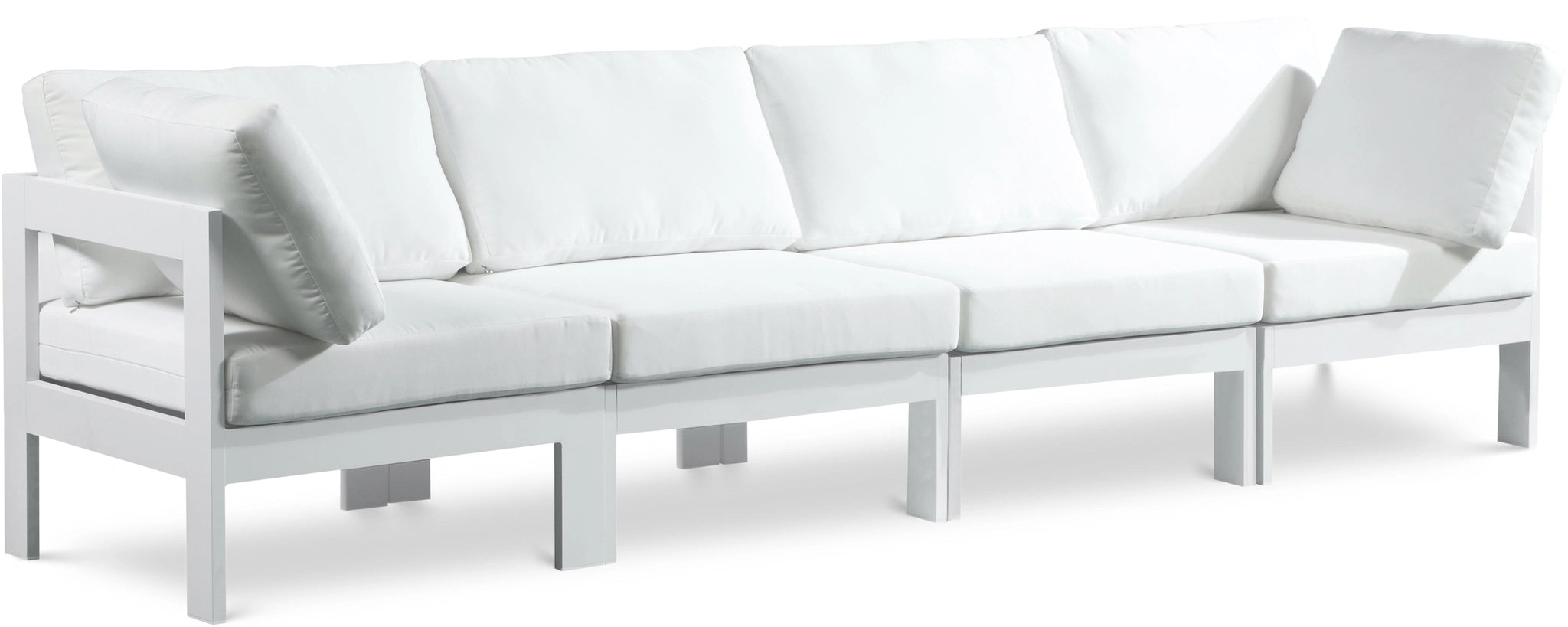 Nizuc White Waterproof Fabric Outdoor Patio Modular Sofa