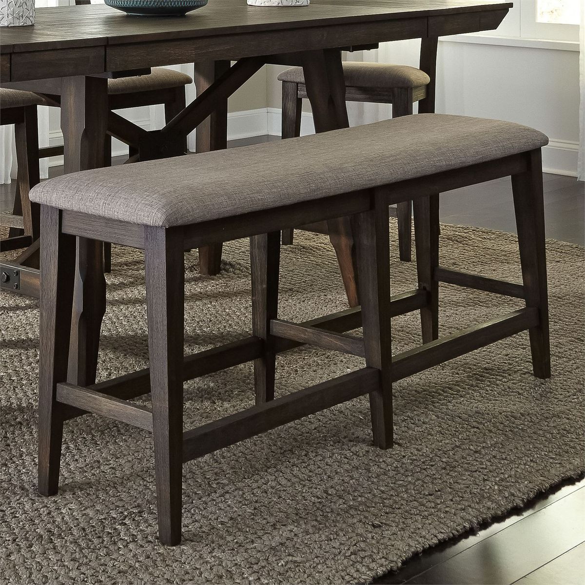 Liberty Furniture Double Bridge Counter Bench (RTA) in Dark Chestnut - Luxury Home Furniture (MI)
