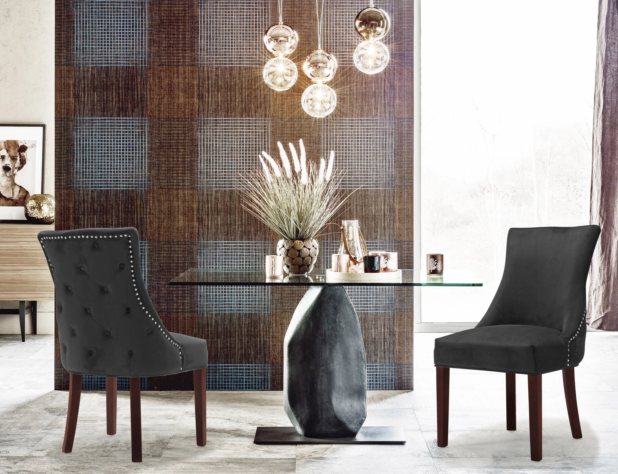 Hannah Grey Velvet Dining Chair
