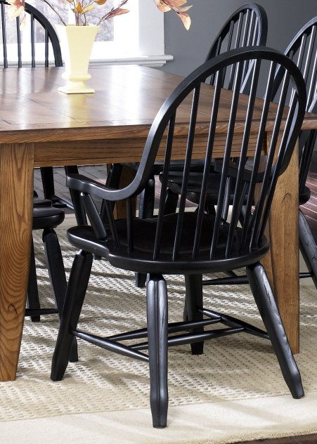 Liberty Furniture Treasures Bow Back Arm Chair in Black (Set of 2) - Luxury Home Furniture (MI)