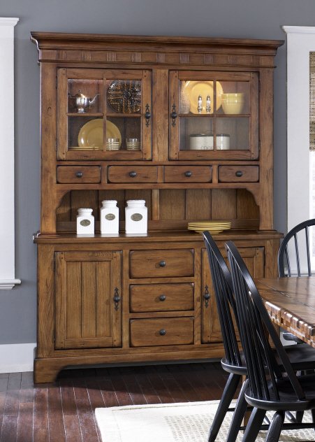 Liberty Furniture Treasures Buffet in Rustic Oak Finish - Luxury Home Furniture (MI)