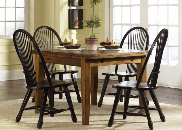 Liberty Furniture Treasures Retractable Leg Table in Rustic Oak Finish - Luxury Home Furniture (MI)